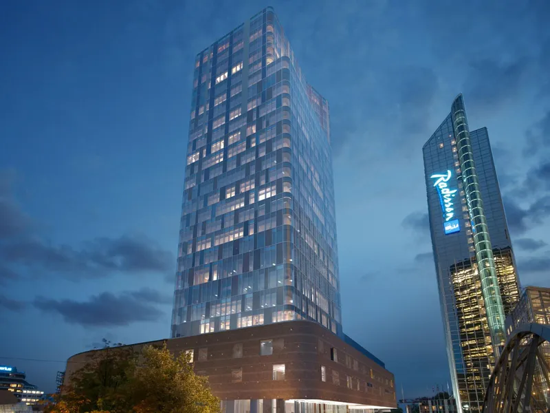 Kontorbygget Over Spektrum får 26 etasjer, en høyde på 108,5 meter og er det første høyhuset i Oslo på 35 år. Illustrasjon: LPO Arkitekter.