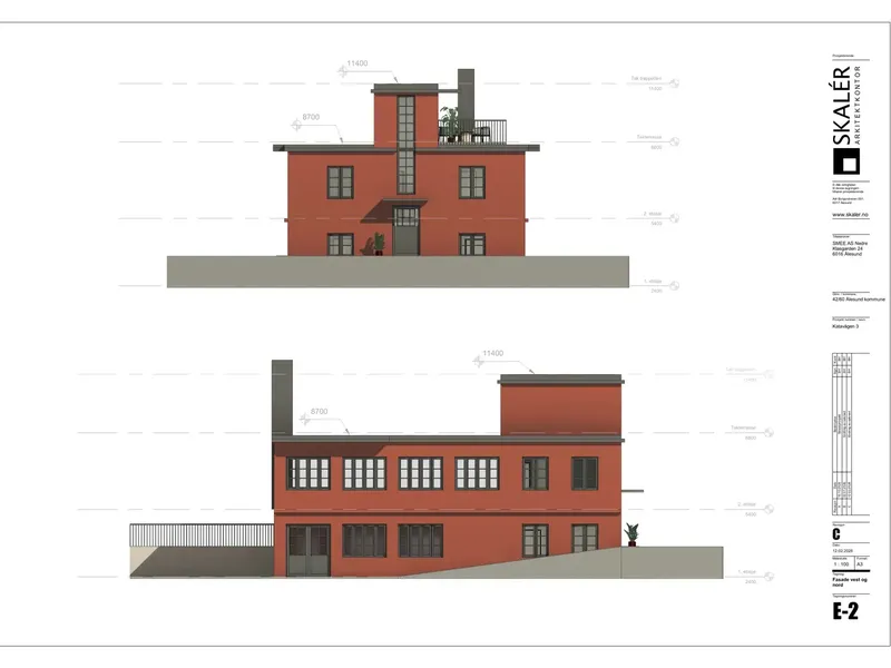 Fasade fra byggesøknad
