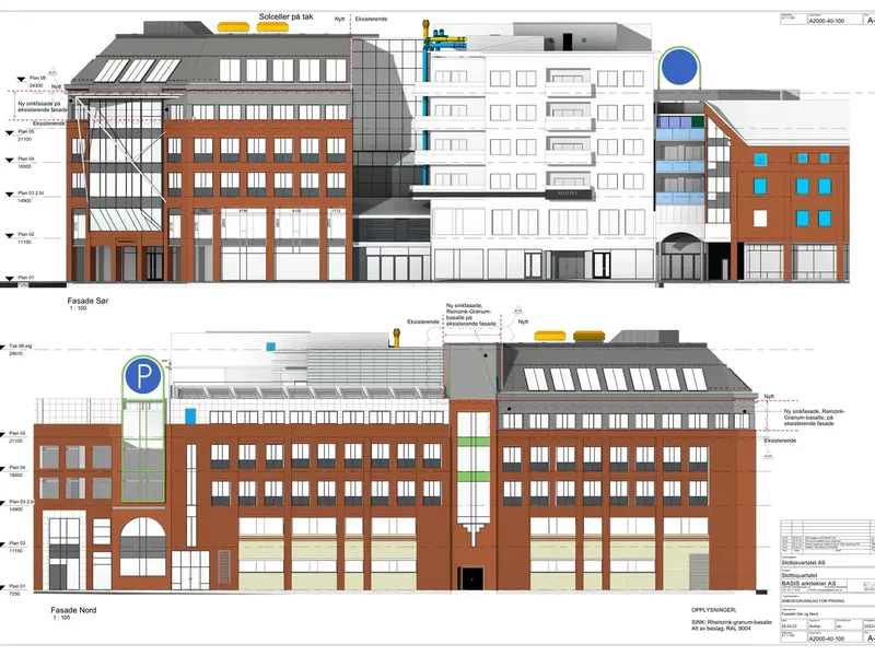 Fasade fra byggesøknad