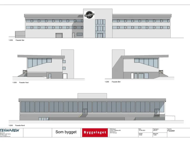 Fasade fra byggesøknad