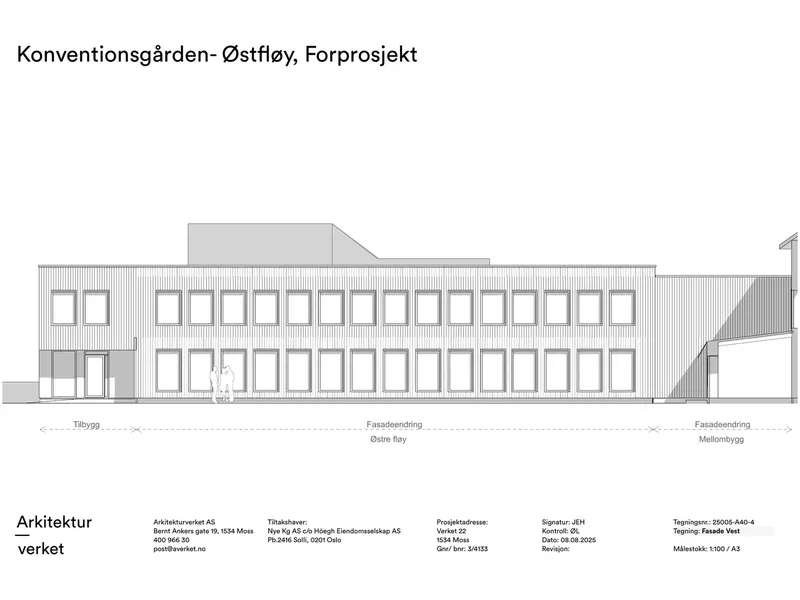 Fasade fra byggesøknad