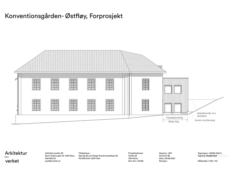 Fasade fra byggesøknad