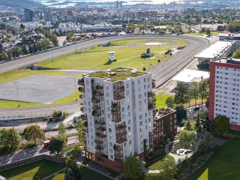 Pilar Bjerke skal bygges like ved Bjerkebanen i Oslo. Illustrasjon: Stor-Oslo Eiendom
