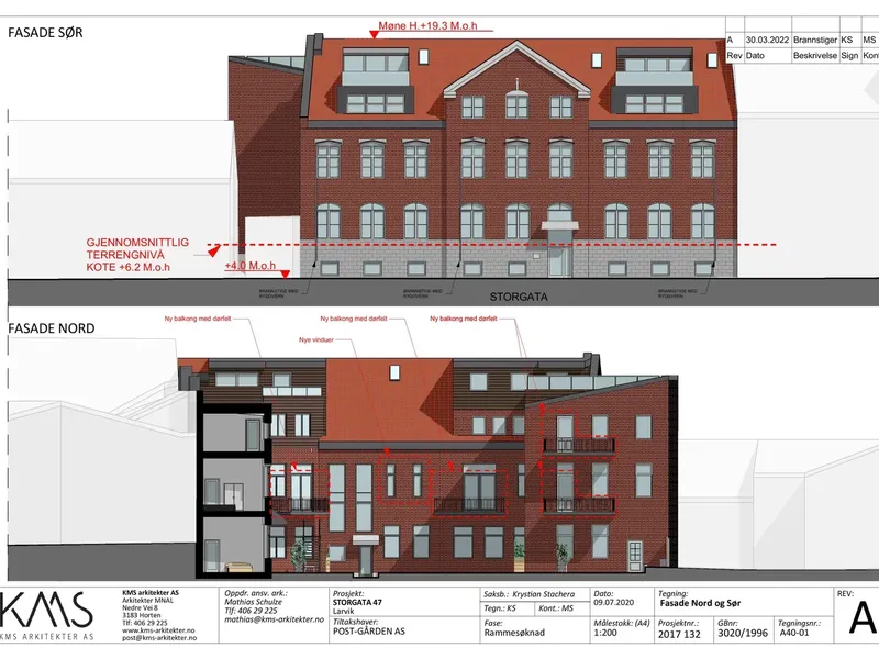 Fasade fra byggesøknad
