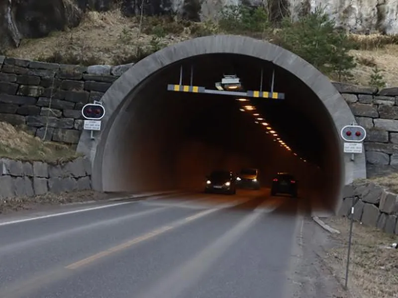 Kragerøtunnelen 535 meter lang.