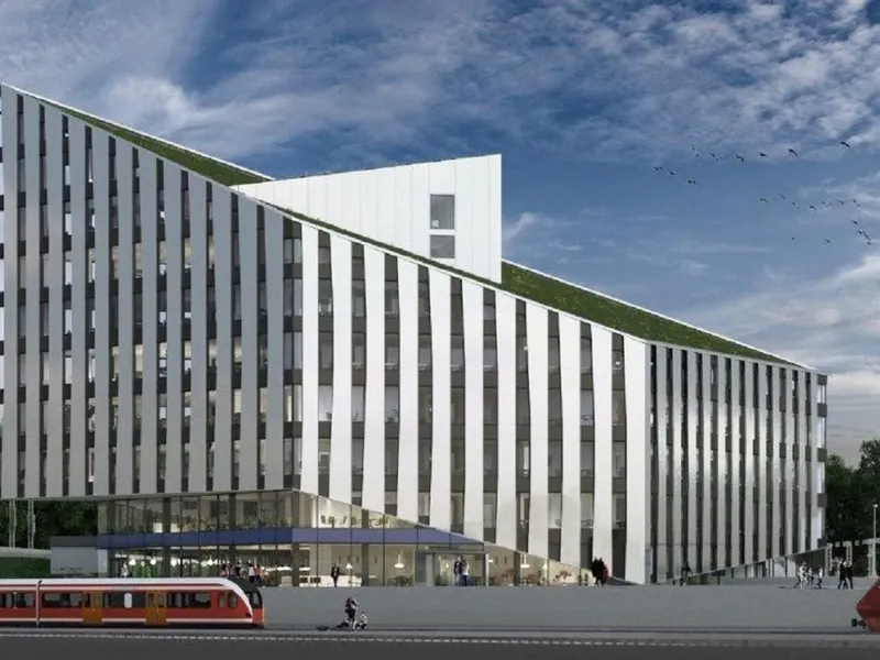 Illustrasjon av bygget fra siden