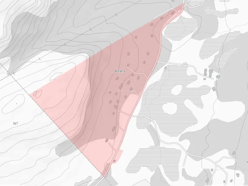 Kart som viser planavgrensing på Kjersemfjellet - Klikk for stort bilete