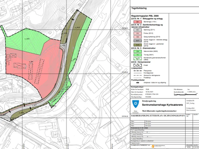 Plankart: Sentrumsbarnehage Heim kommune