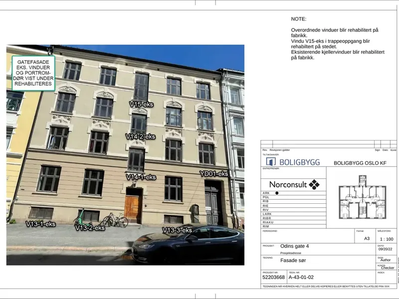 Fasade fra byggesøknad