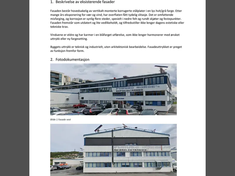 Fasade fra byggesøknad