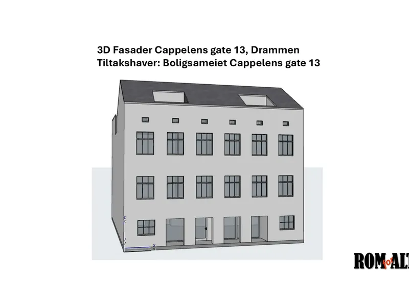 Fasade fra byggesøknad