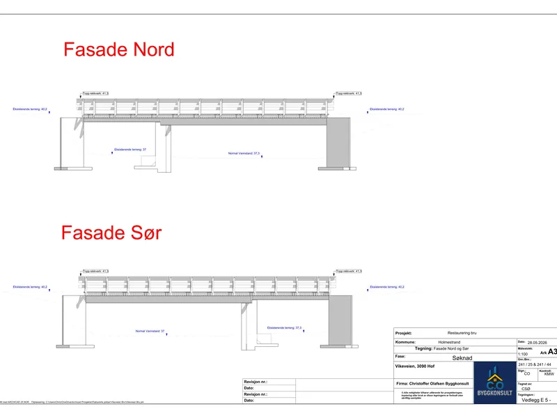 Fasade fra byggesøknad