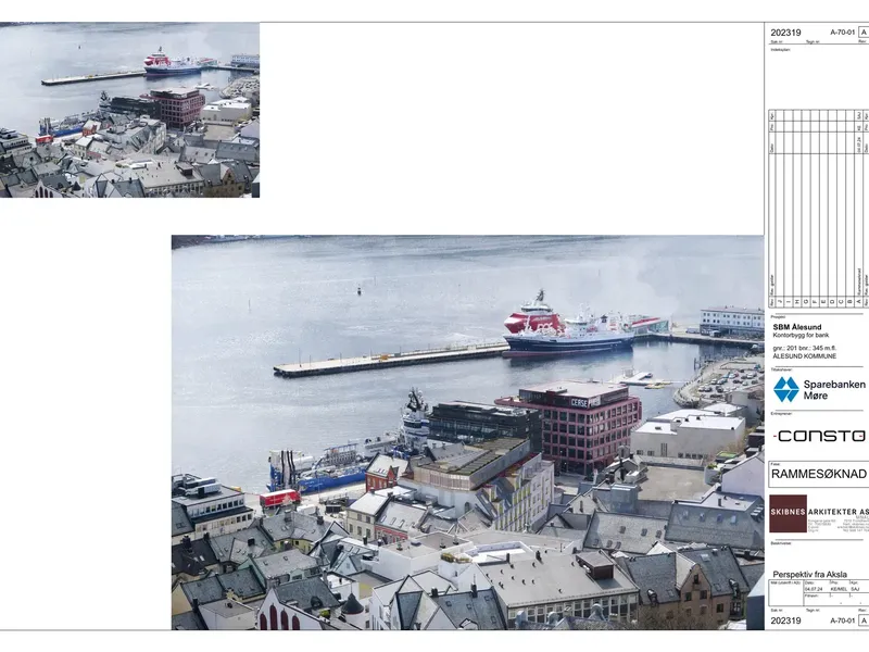 Perspektiv fra byggesøknad