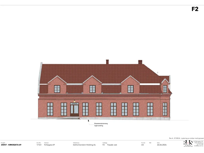 Fasade fra byggesøknad