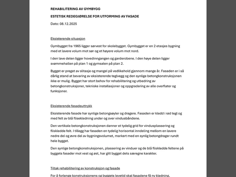 Fasade fra byggesøknad