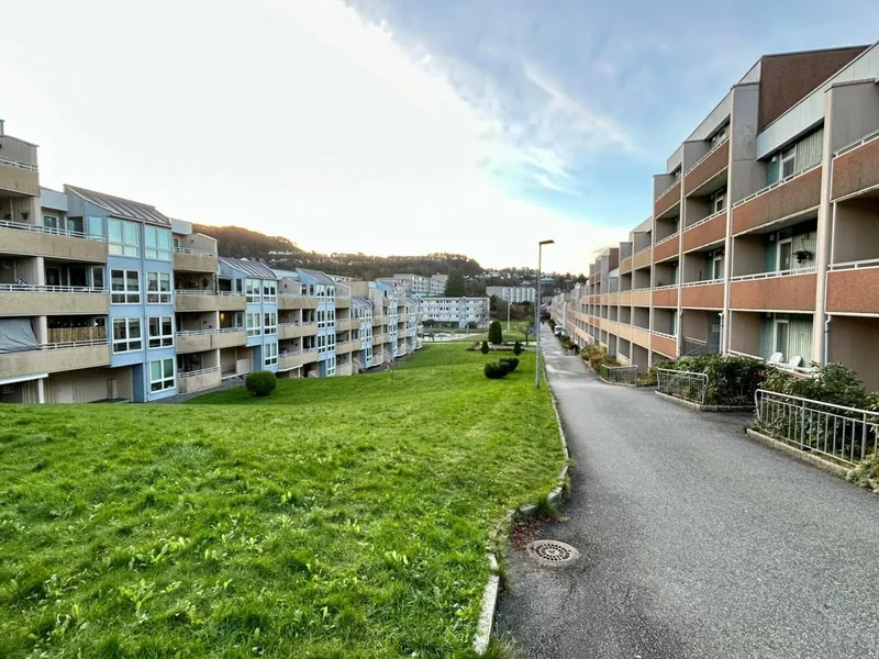 Vestre Sælemyr borettslag ligger i Fyllingsdalen utenfor Bergen, og består av syv lavblokker med i alt 361 leiligheter. Foto: Vestre Sælemyr borettslag.