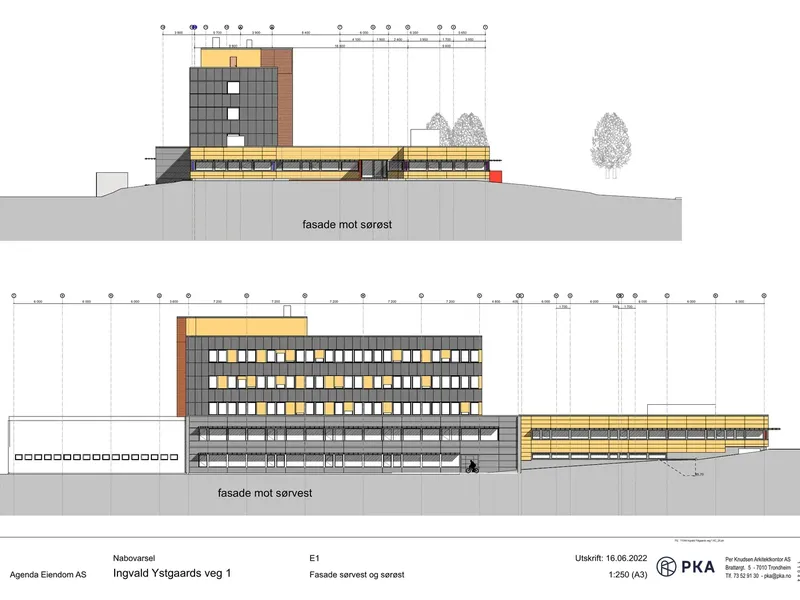 Fasade fra byggesøknad