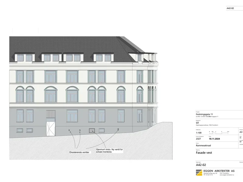 Fasade fra byggesøknad