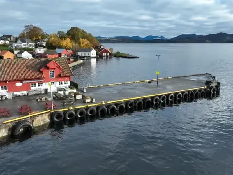 Eksisterende Judaberg kai sett fra luften. 