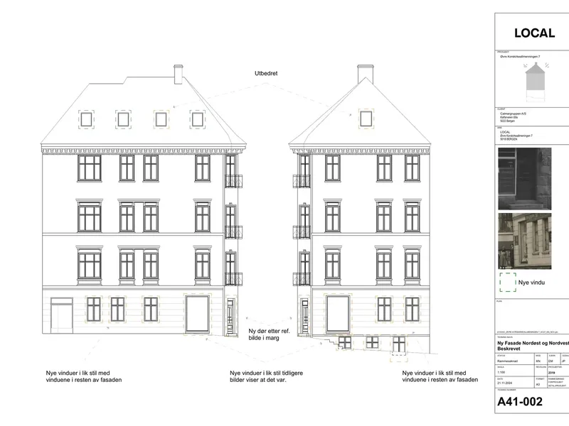 Fasade fra byggesøknad