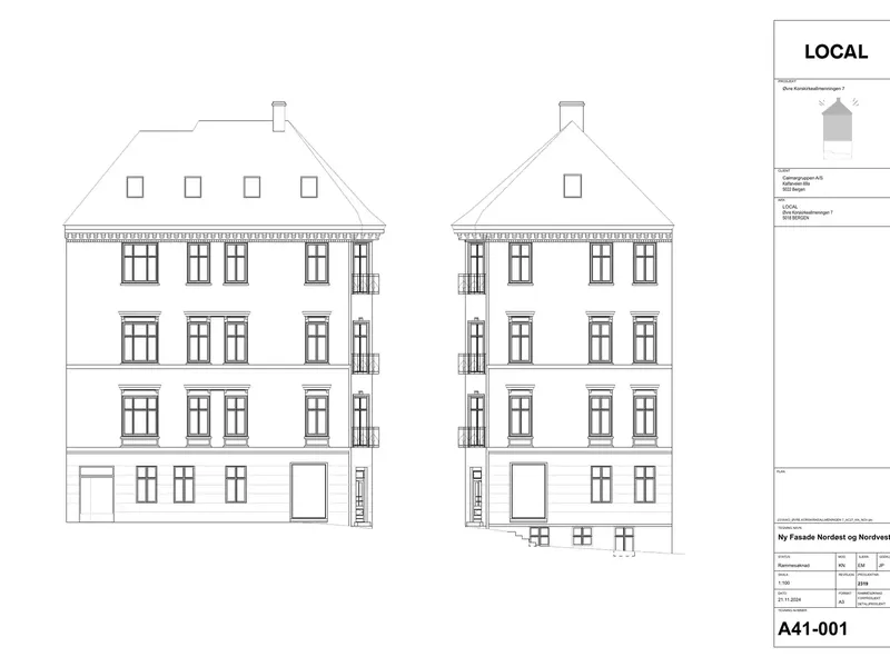 Fasade fra byggesøknad