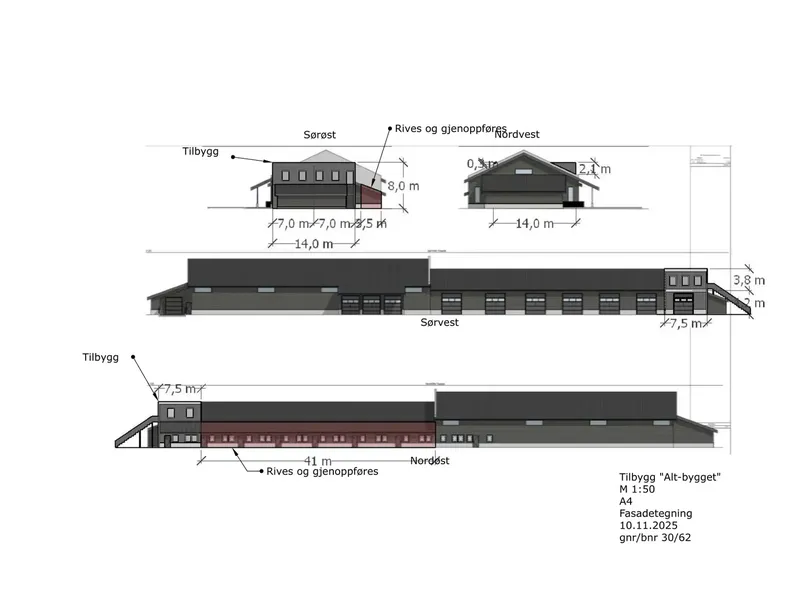 Fasade fra byggesøknad