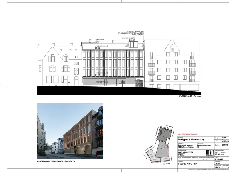 Fasade fra byggesøknad