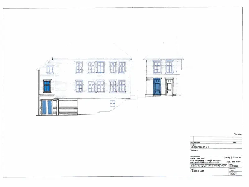 Fasade fra byggesøknad