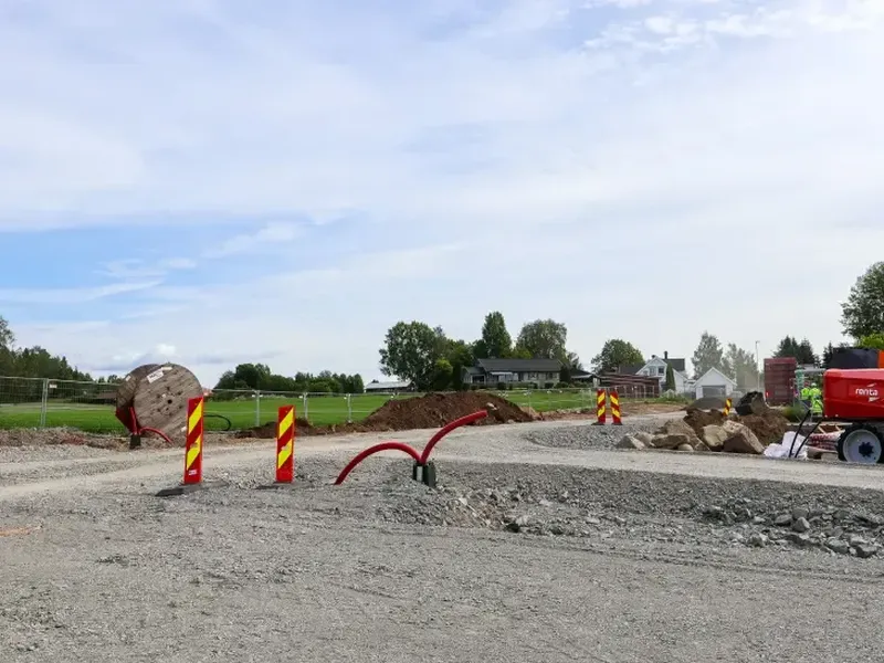 Samtidig som barnehagen bygges jobber vi med infrastruktur for hele området.