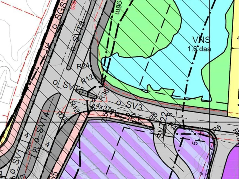 Revidert plankart etter endring. Bildet er hentet fra endringsbeskrivelsen figur 2.