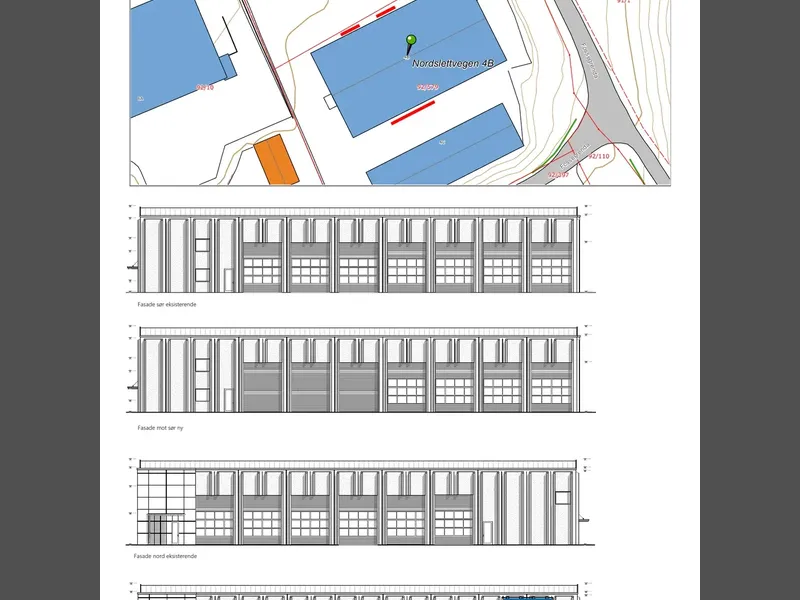 Fasade fra byggesøknad