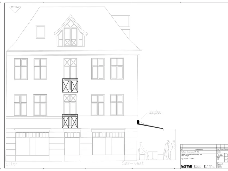 Fasade fra byggesøknad