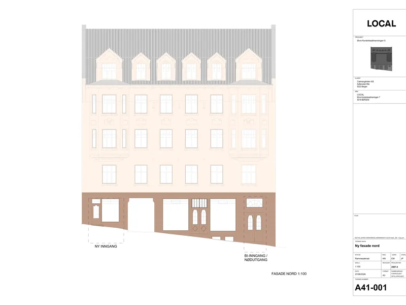 Fasade fra byggesøknad