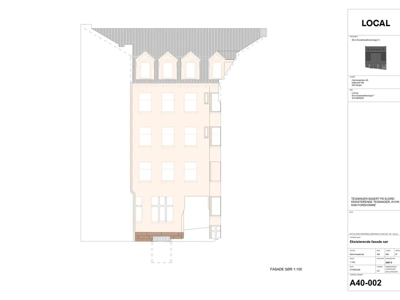 Fasade fra byggesøknad
