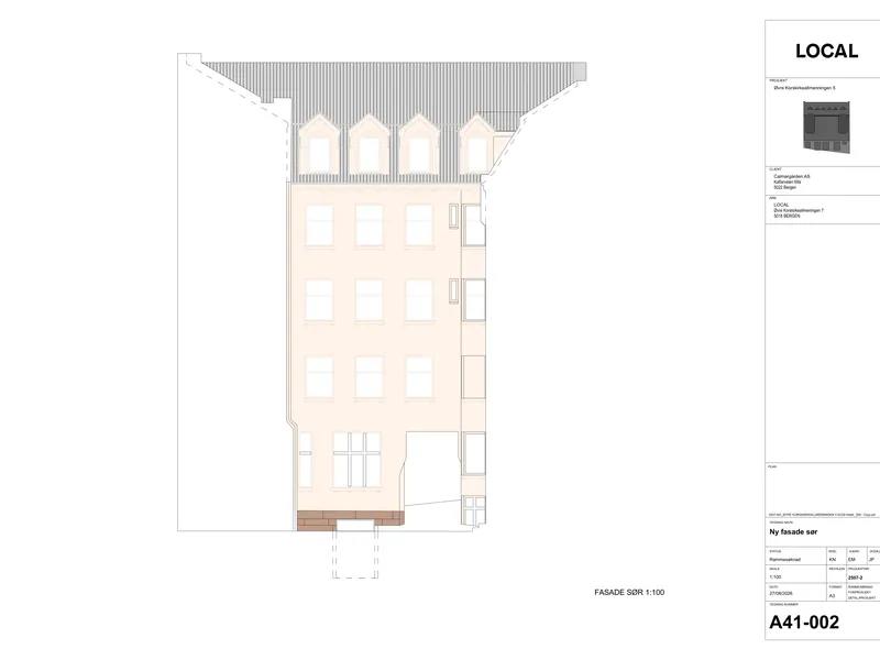 Fasade fra byggesøknad