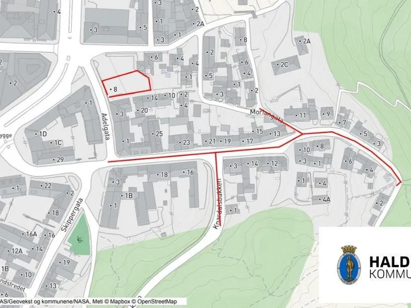 Anleggskart Festningsgata (Illustrasjon Halden kommune) - Klikk for stort bilde