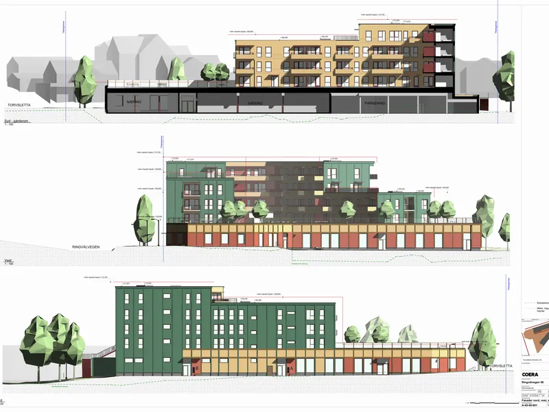 Fasade fra byggesøknad