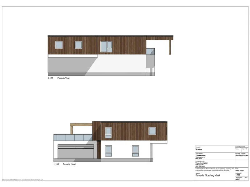 Fasade fra byggesøknad