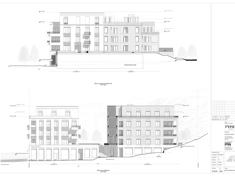 Fasade fra byggesøknad