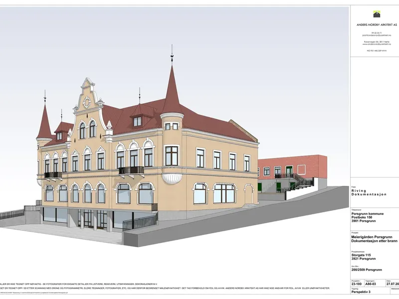 Perspektiv fra byggesøknad