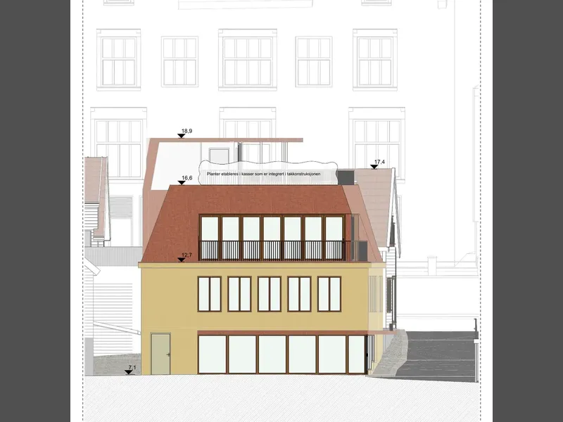 Fasade fra byggesøknad