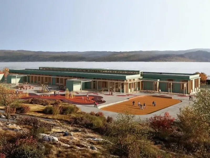 Slik skal den nye kommunale barnehagen i Båtsfjord se ut når den står klar høsten 2026. Bilde tilhører Båtsfjord Kommune.