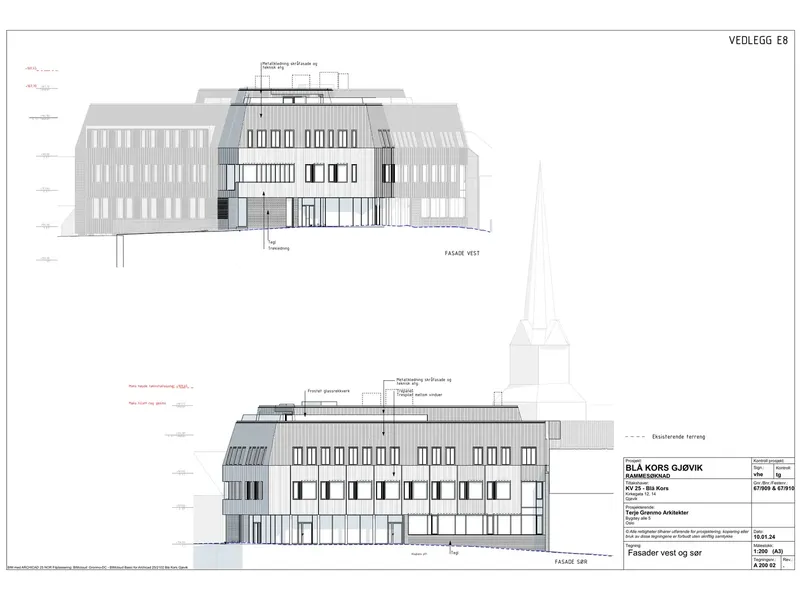 Fasade fra byggesøknad