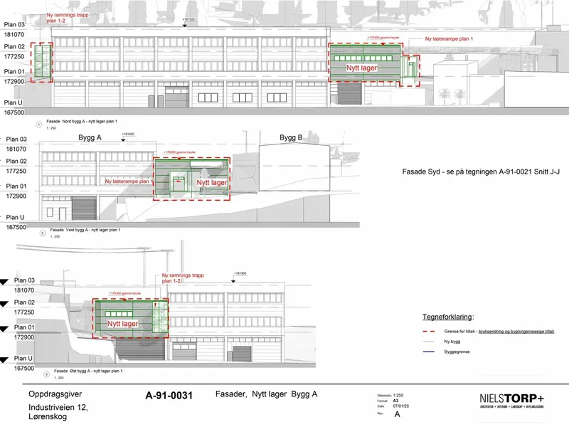 Fasade fra byggesøknad