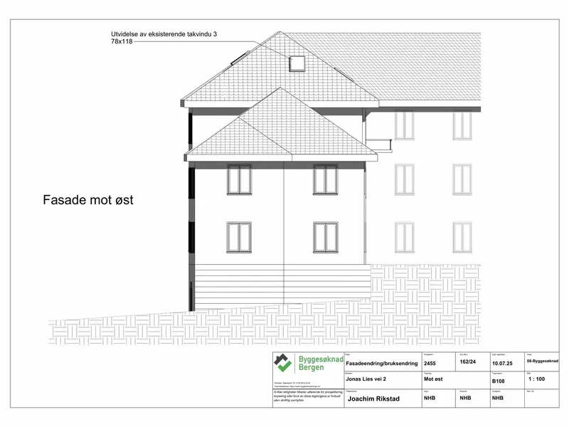 Fasade fra byggesøknad
