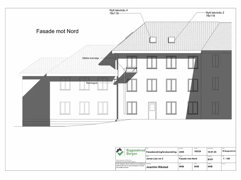 Fasade fra byggesøknad
