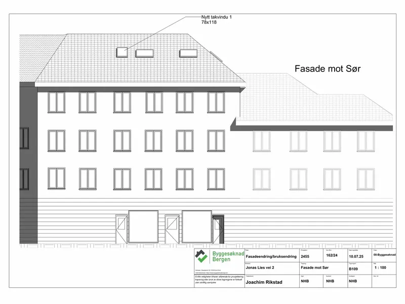 Fasade fra byggesøknad