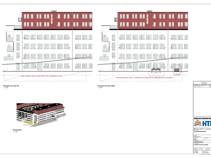 Fasade fra byggesøknad