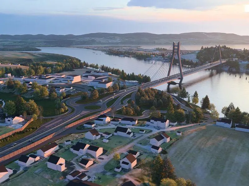 Statens vegvesen har sendt forslag til reguleringsplan for rv. 22 Glommakryssing til Lillestrøm kommune. Slik vil det nye vegsystemet se ut fra østsiden.