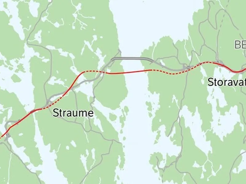 Kart over nytt Sotrasamband